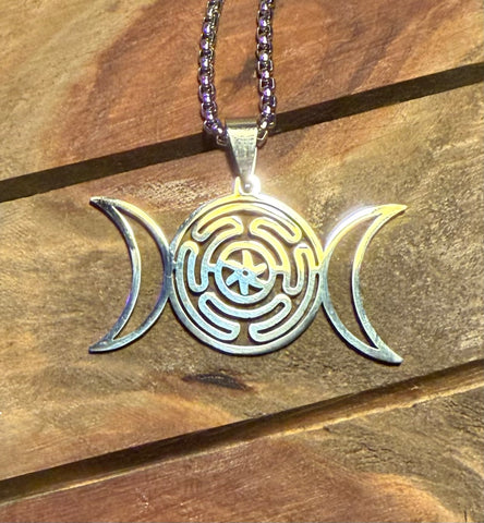 Hekate Triple Moon Strophalos Necklace