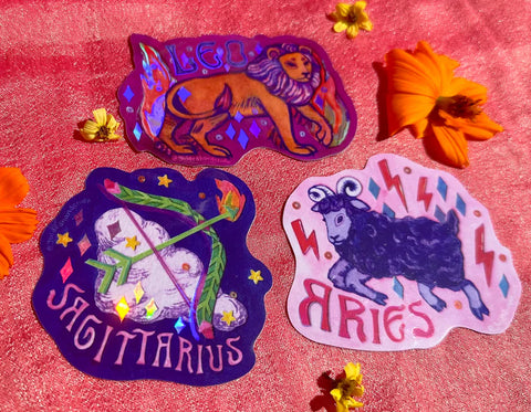 New Holographic Zodiac Stickers