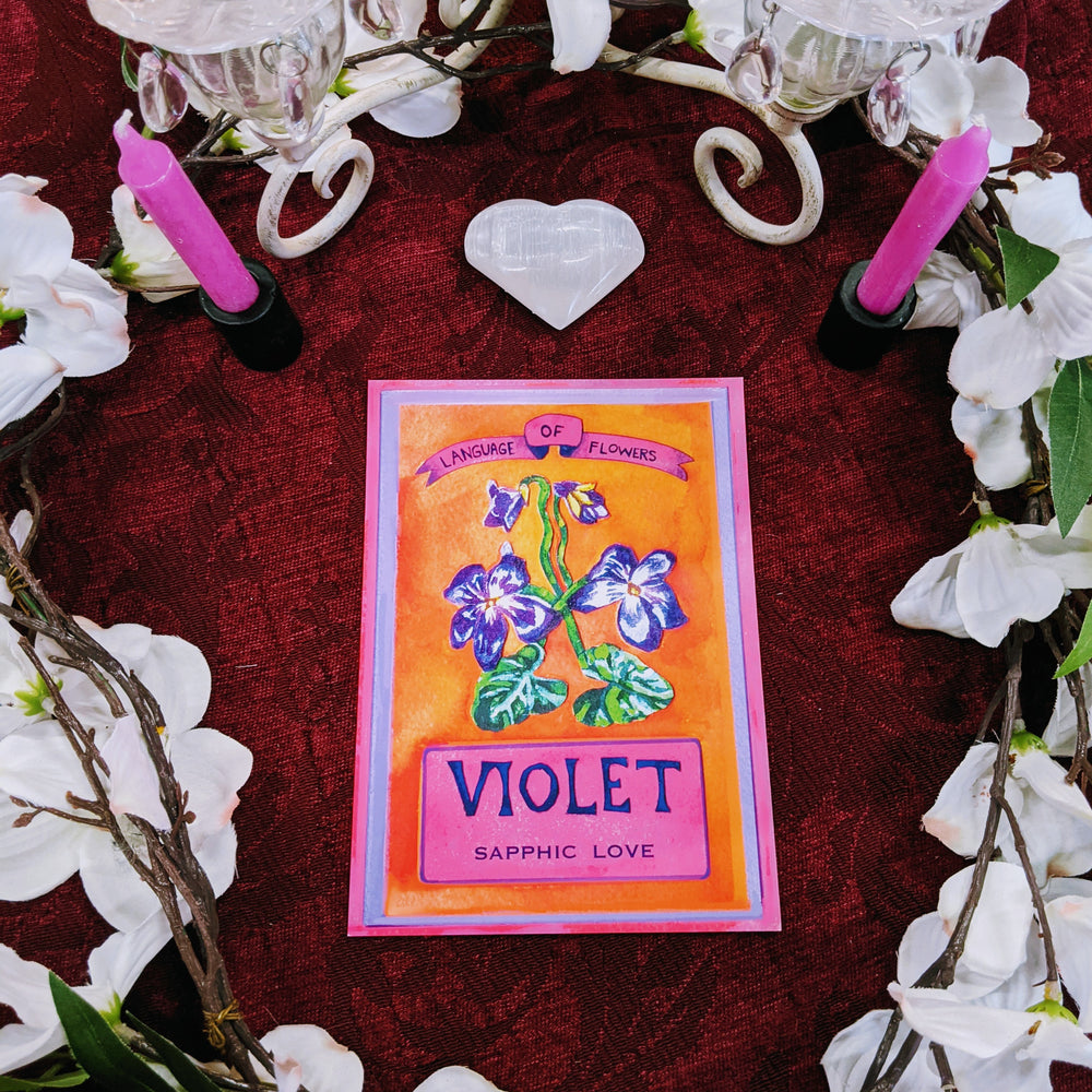 Victorian Flower Valentines - Violet - Sapphic Love