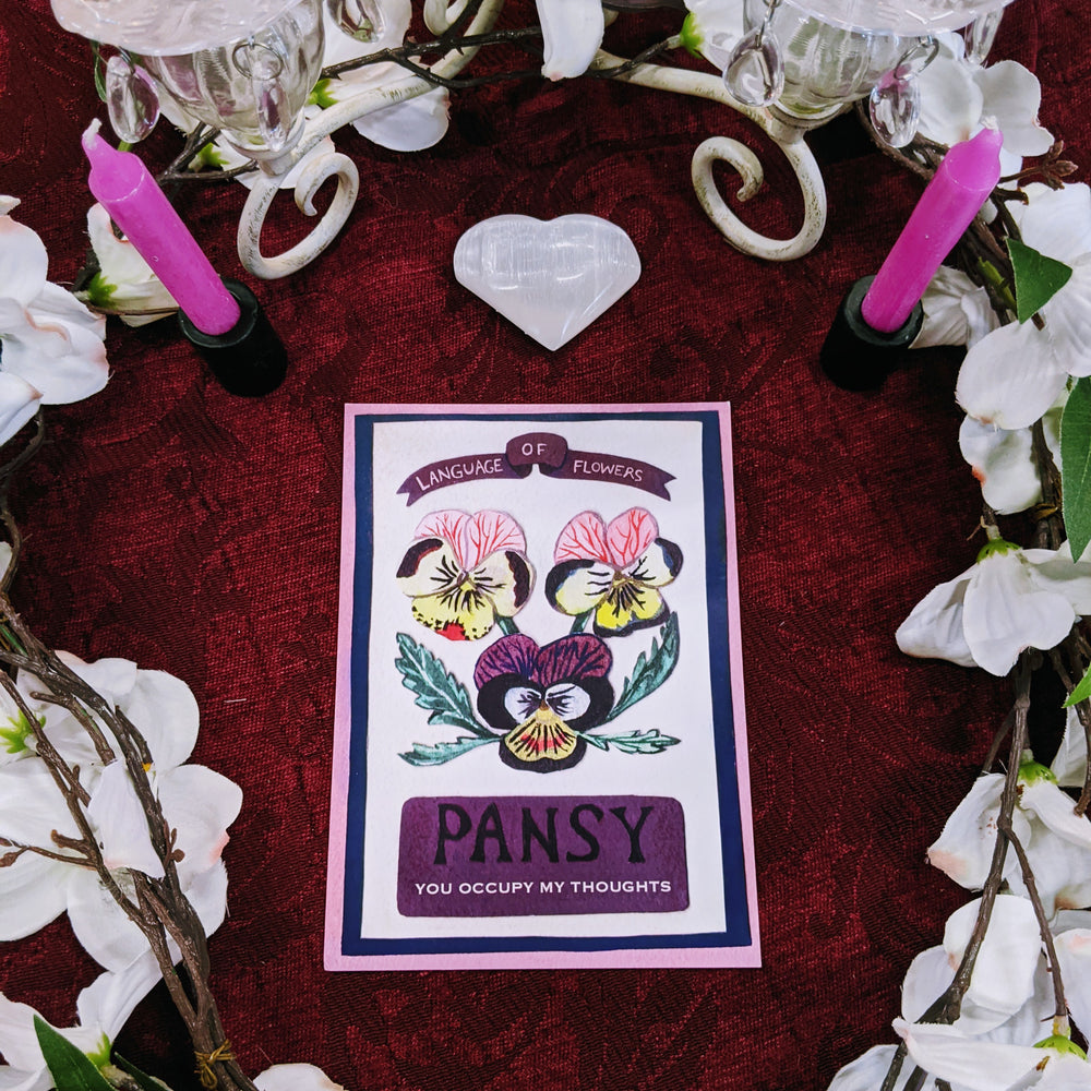 Victorian Flower Valentines - Pansy - You Occupy My Thoughts