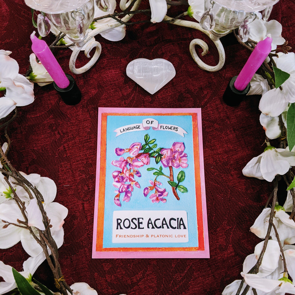 Victorian Flower Valentines - Rose Acacia - Friendship & Platonic Love