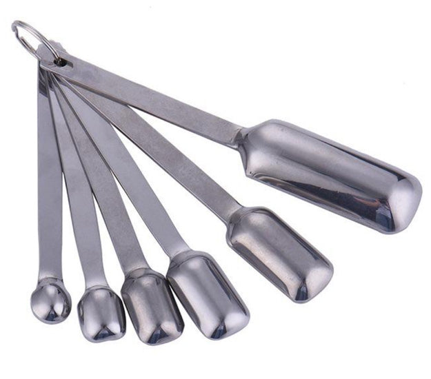 Set of Six Stainless Steel Measuring Spoons
