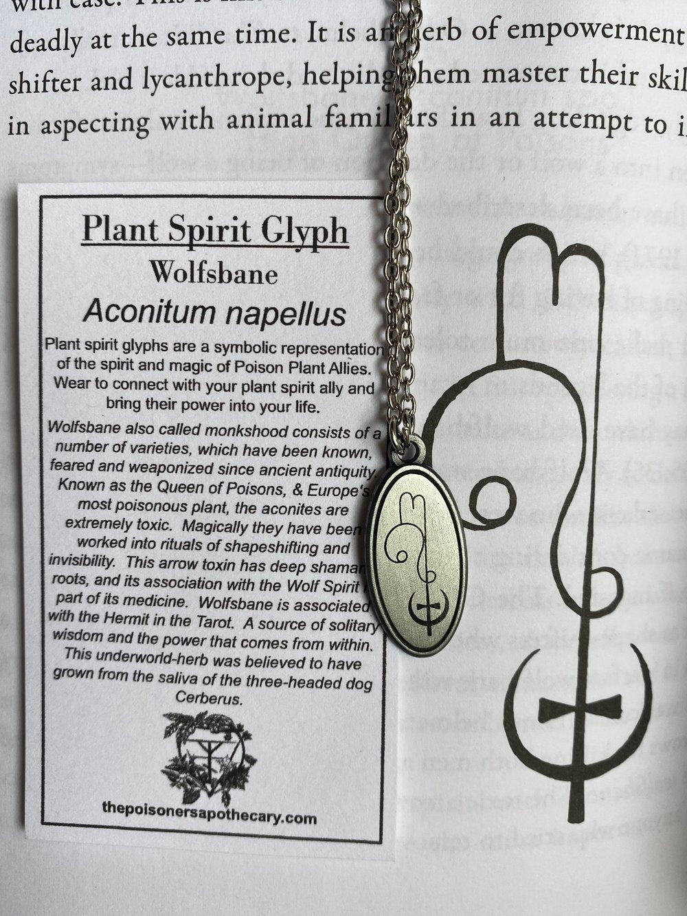 Wolfsbane Plant Spirit Glyph Pendant
