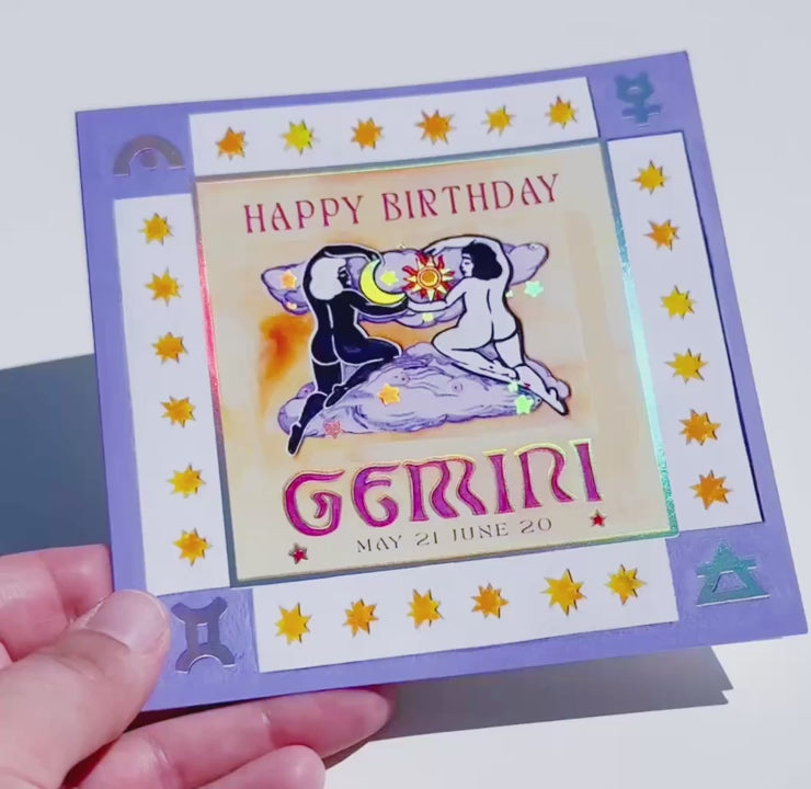 
                  
                    Load and play video in Gallery viewer, *NEW* Holographic Zodiac Greeting Cards
                  
                