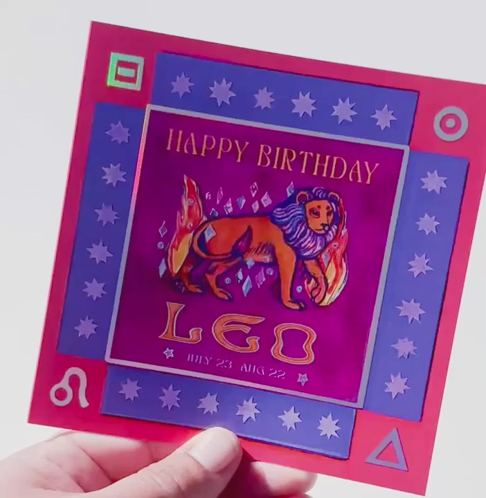 
                  
                    Load and play video in Gallery viewer, *NEW* Holographic Zodiac Greeting Cards
                  
                