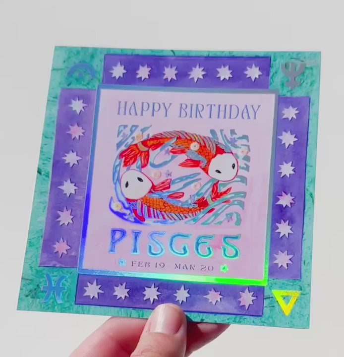 
                  
                    Load and play video in Gallery viewer, *NEW* Holographic Zodiac Greeting Cards
                  
                