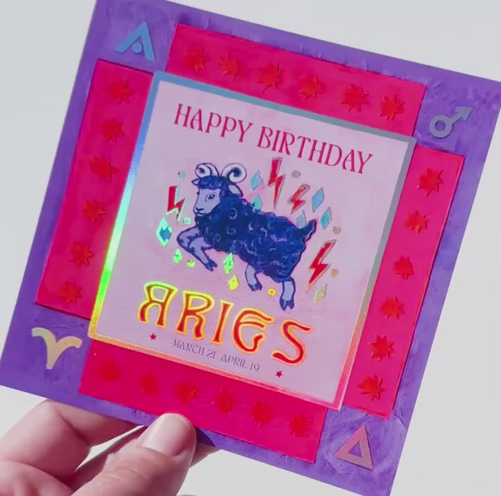 
                  
                    Load and play video in Gallery viewer, *NEW* Holographic Zodiac Greeting Cards
                  
                