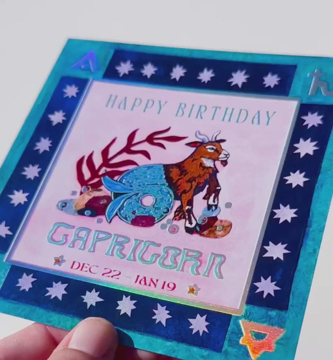 
                  
                    Load and play video in Gallery viewer, *NEW* Holographic Zodiac Greeting Cards
                  
                