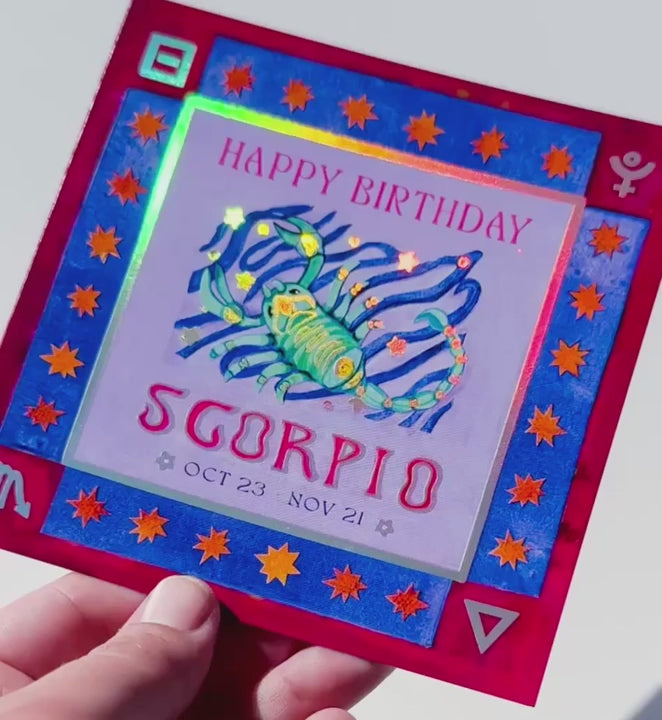 
                  
                    Load and play video in Gallery viewer, *NEW* Holographic Zodiac Greeting Cards
                  
                