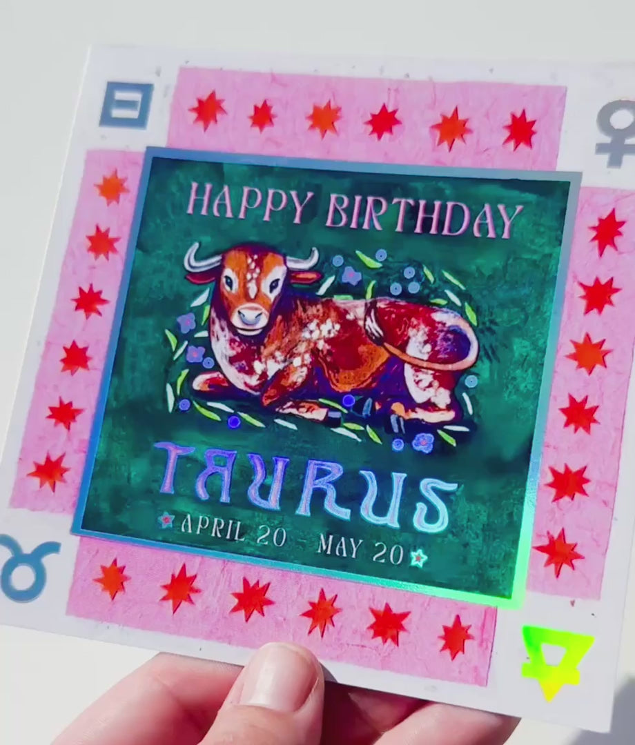 
                  
                    Load and play video in Gallery viewer, *NEW* Holographic Zodiac Greeting Cards
                  
                