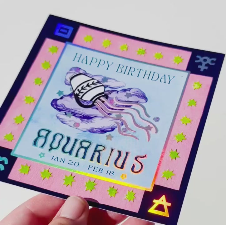 
                  
                    Load and play video in Gallery viewer, *NEW* Holographic Zodiac Greeting Cards
                  
                
