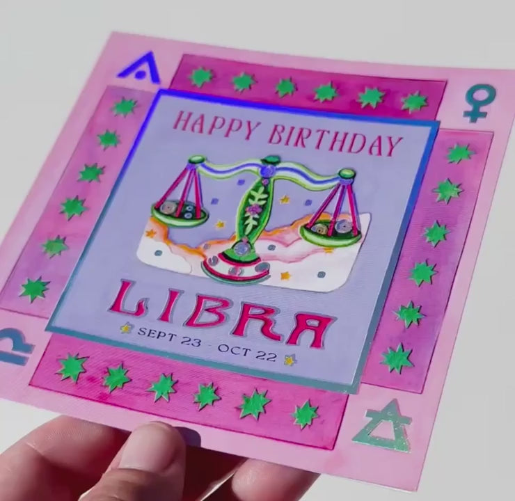 
                  
                    Load and play video in Gallery viewer, *NEW* Holographic Zodiac Greeting Cards
                  
                