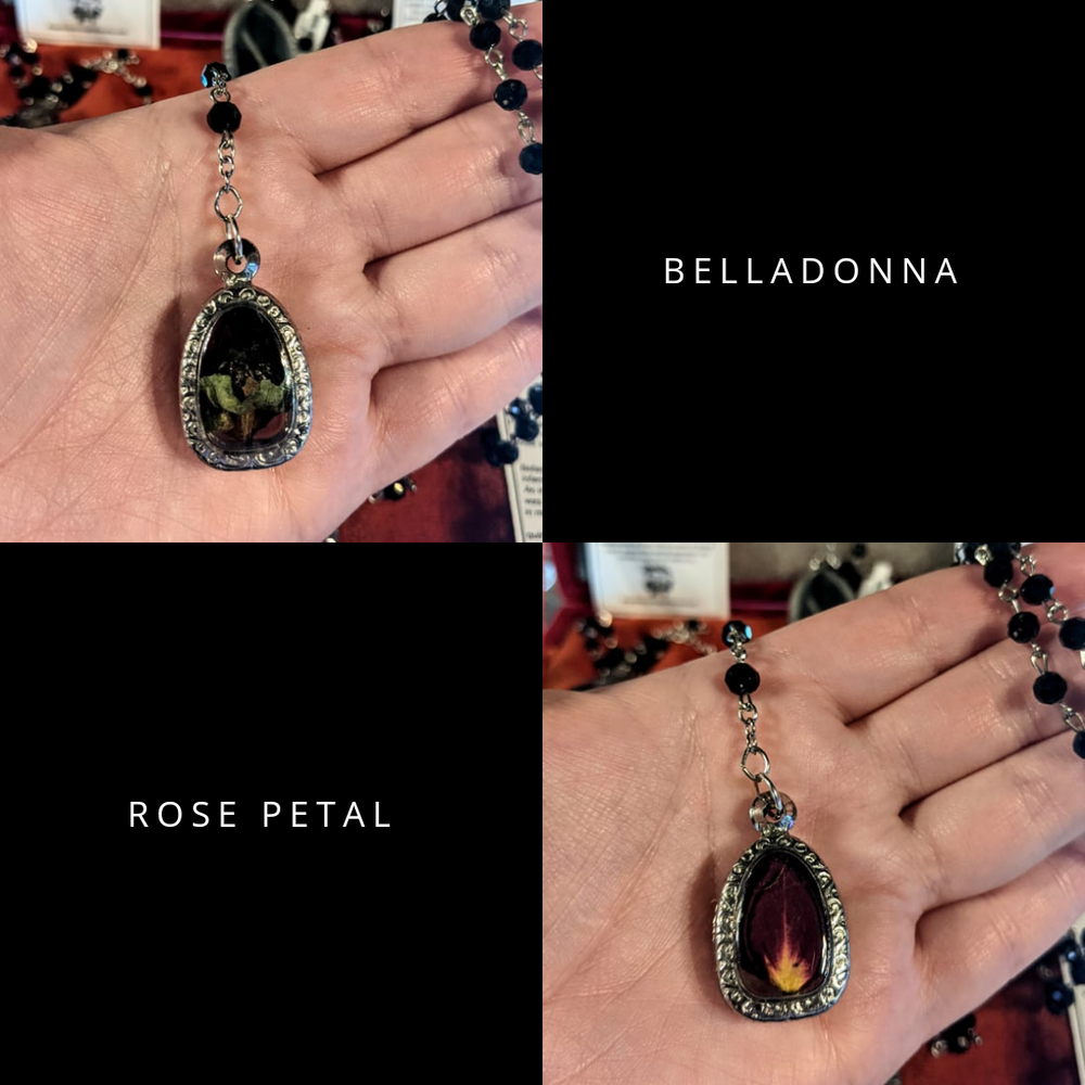 Custom order - belladonna and rose locket