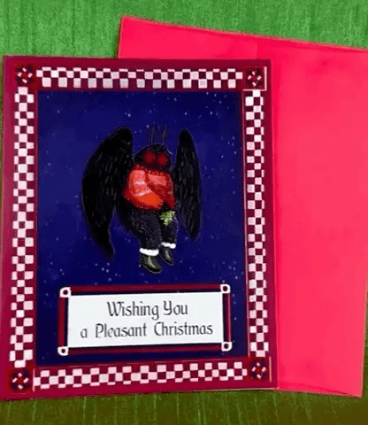 Mothman Christmas Greeting Card