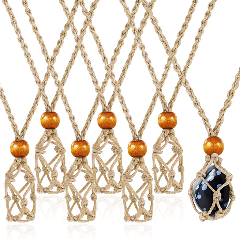 
                  
                    Macrame crystal holder necklace
                  
                