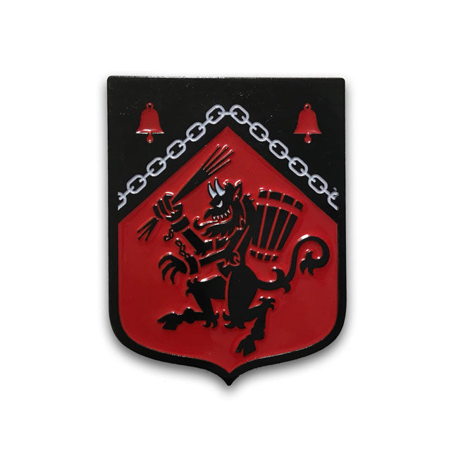Krampus Rampant Heraldic Shield Enamel Pin