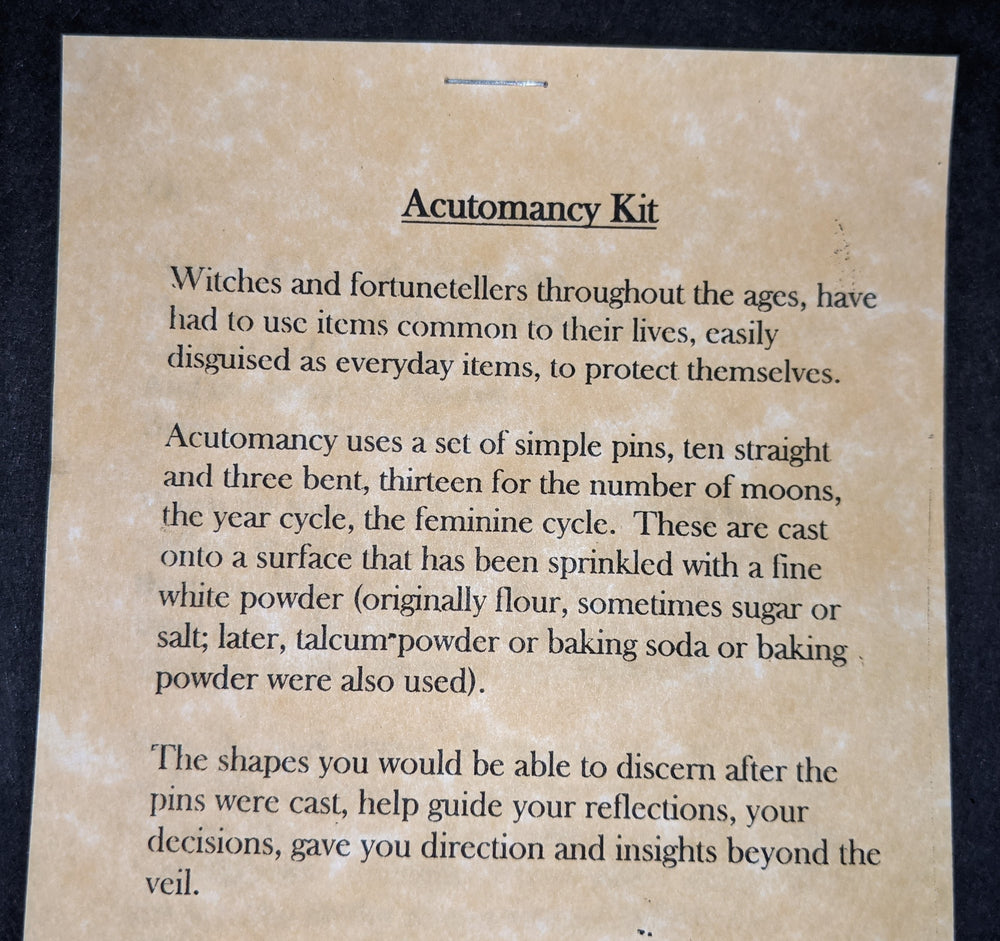 
                  
                    Acutomancy Kit (Divination using pins)
                  
                